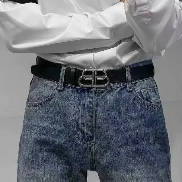 Balenciaga Belts BB-logo buckle leather belt product detail image 8