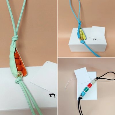 Pea Pod Charm Lanyard Keychain