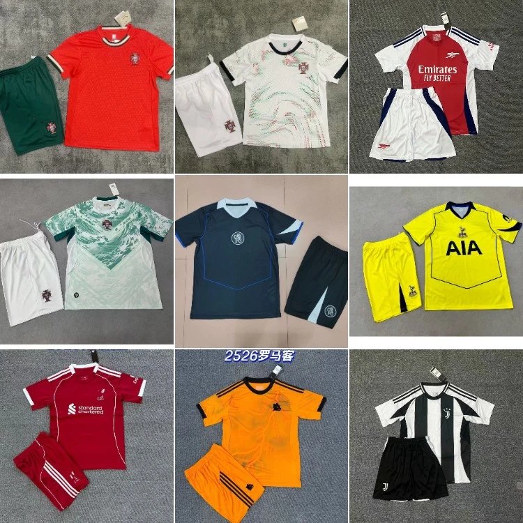 Various Football Club Replica Jerseys and Shorts Sets