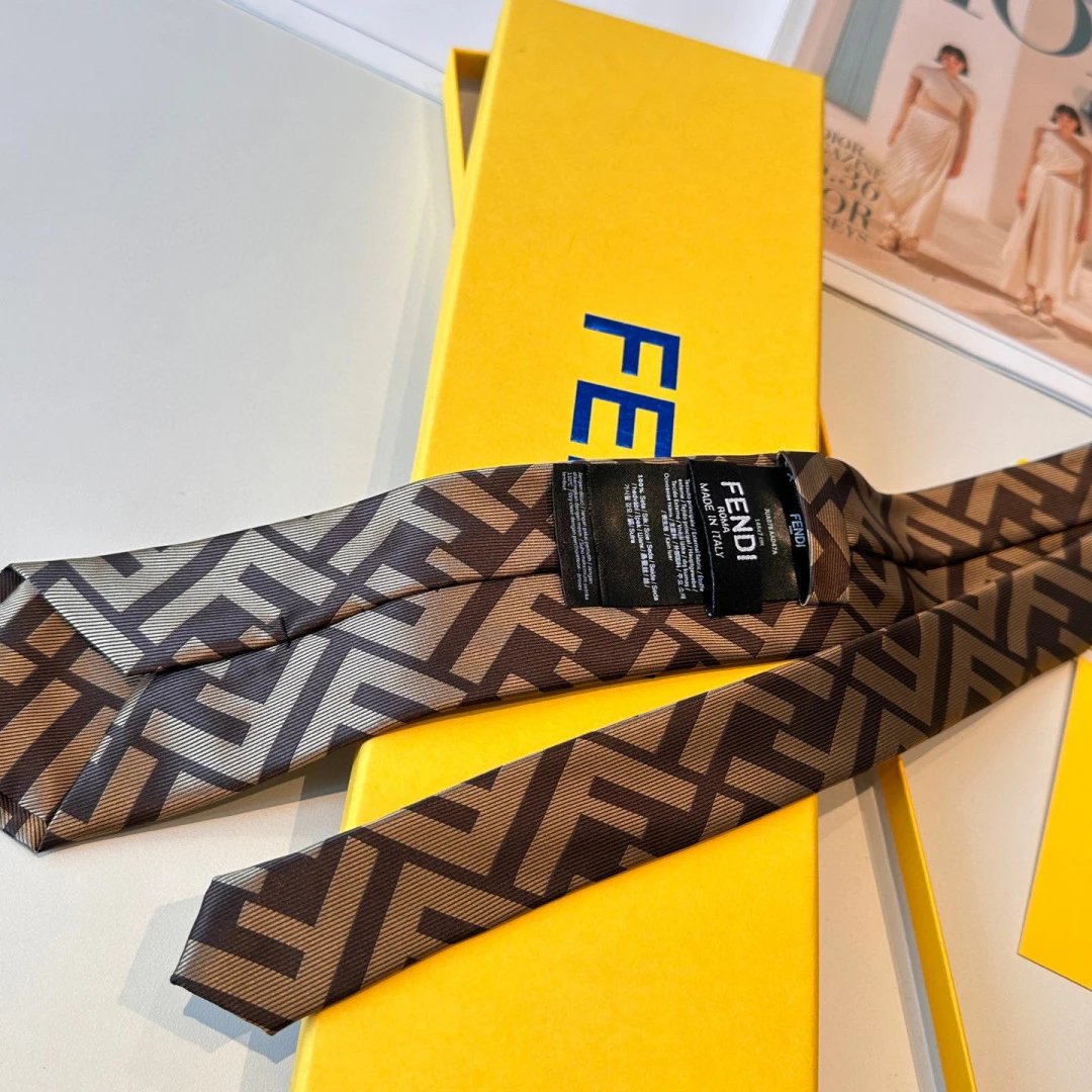 Fendi Ties FF Logo Jacquard Tie image 4