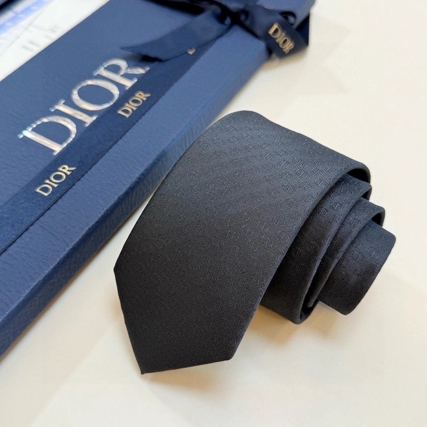 Dior Ties 6552 Jacquard Logo Necktie image 3