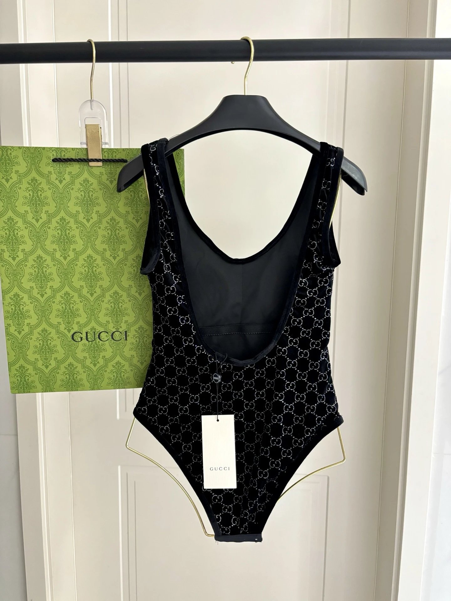 Gucci Swimwear Velvet GG Monogram One-Piece Swimsuit image 7