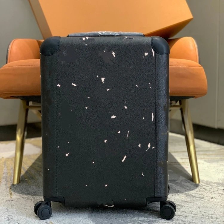 Unbranded Travel Bags Four-wheel hard-shell trolley suitcase with telescopic handle — Black