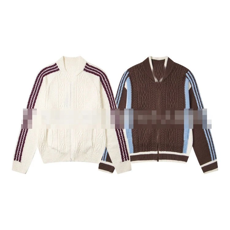 Cable Knit Zip-Up Cardigan Sweater