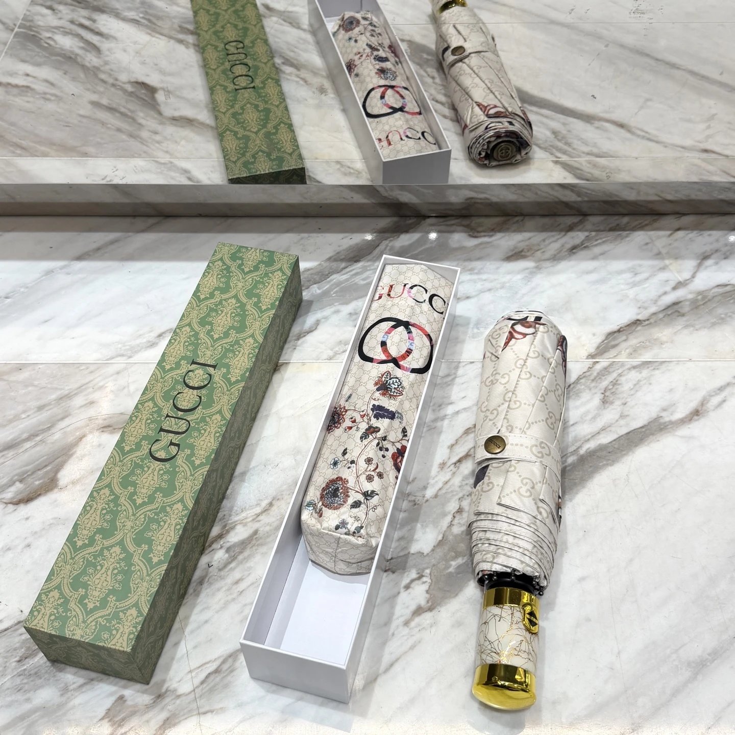 Gucci GG Supreme Floral Print Folding Umbrella