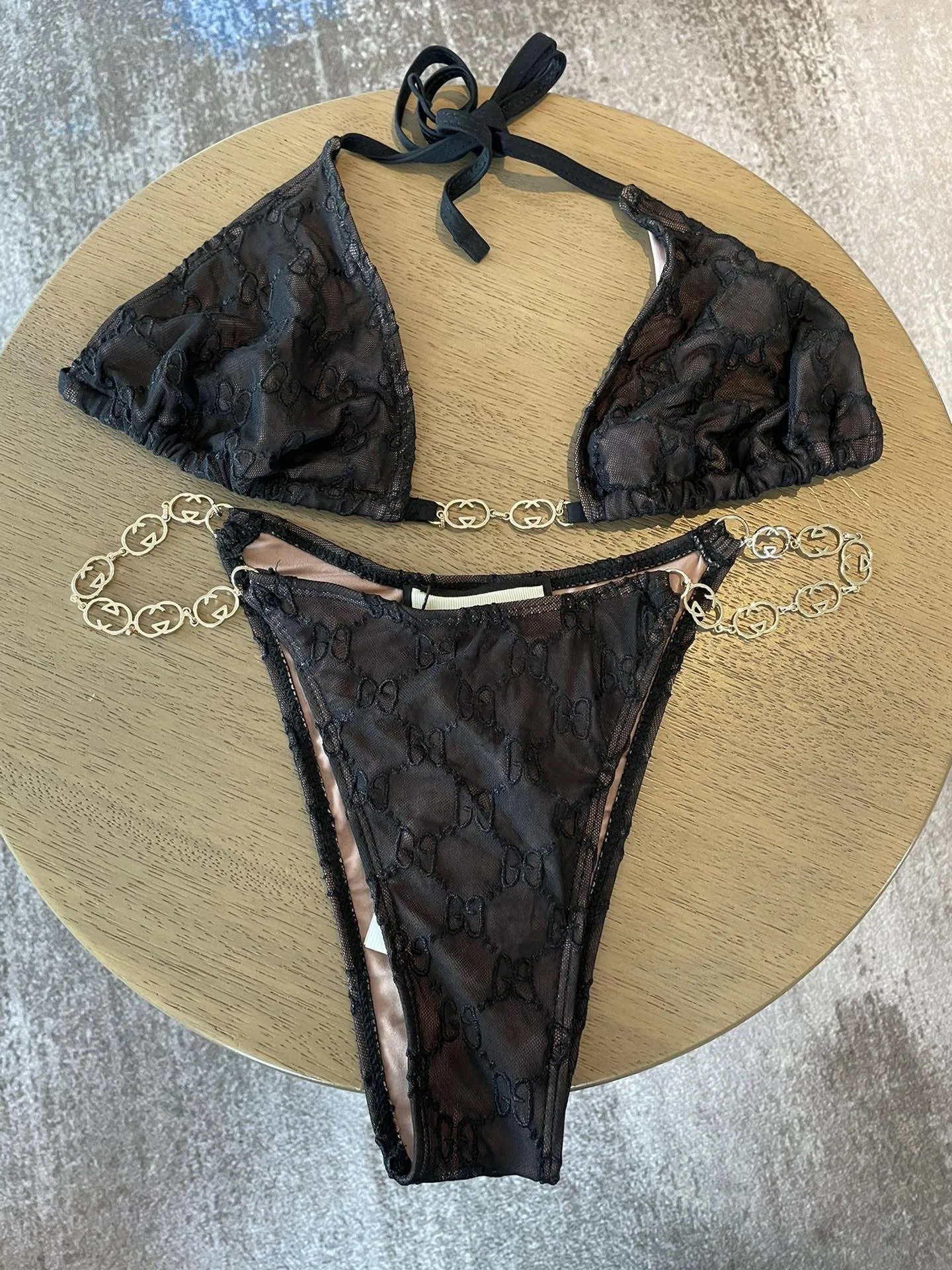 Gucci Swimwear Two-Piece Bikini Set — black