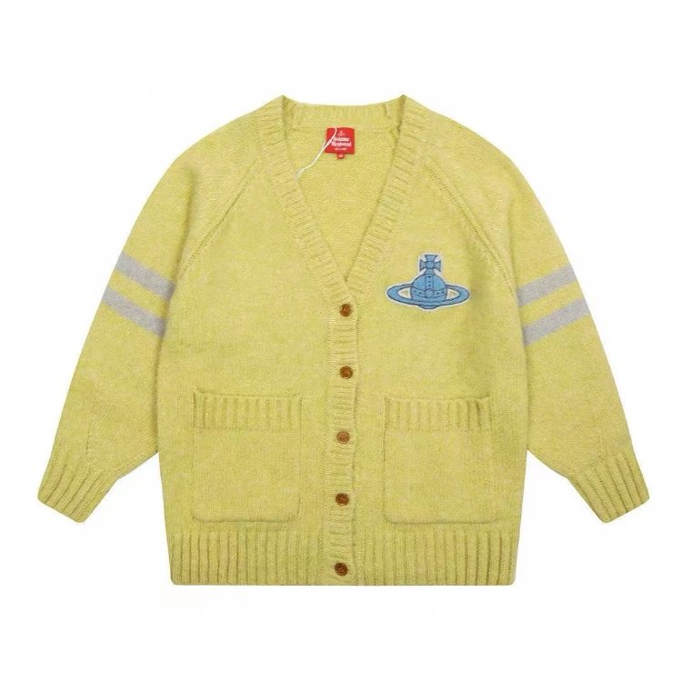 Vivienne Westwood Knitwear Red Label orb patch V-neck cardigan — Yellow