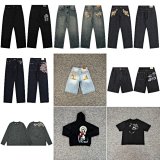 Various Denim Pants & Shorts with Embroidery and Patchwork Details