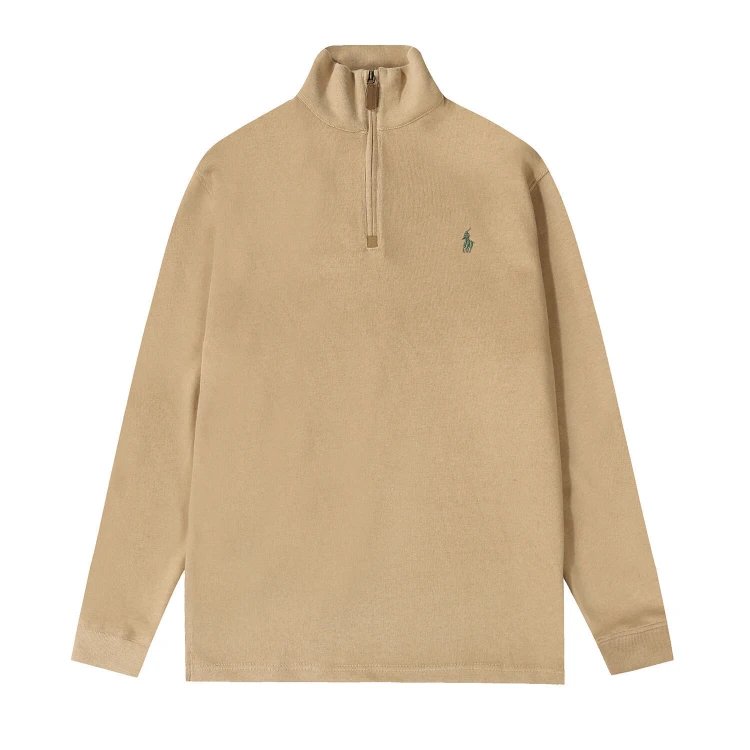 Ralph Lauren Hoodies & Sweatshirts Embroidered Pony Quarter-Zip Stand-Neck Sweatshirt — Khaki