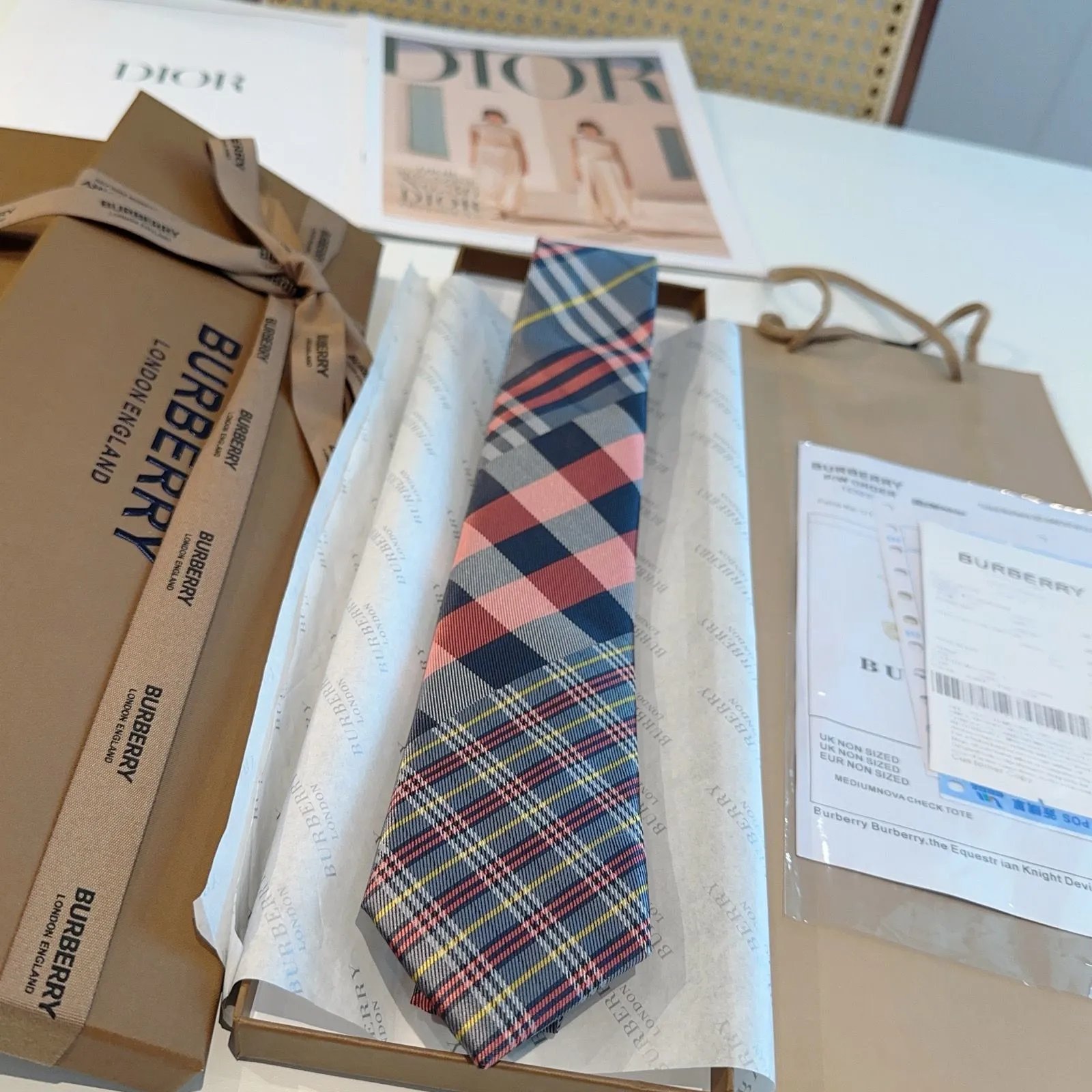 Burberry Ties 6592 Plaid Jacquard Necktie — 06