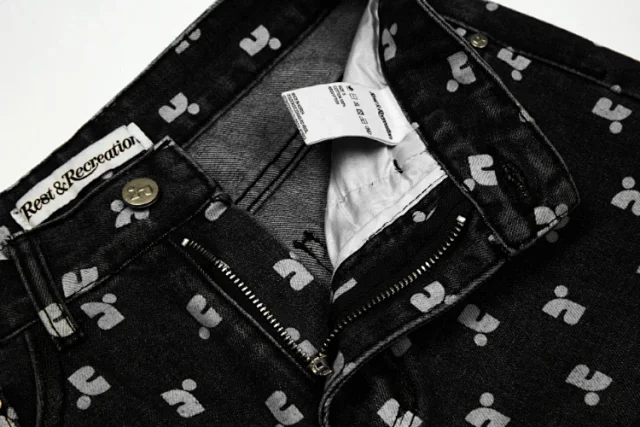 Rest & Recreation Jeans Style 805 straight-leg all-over logo print product detail image 4