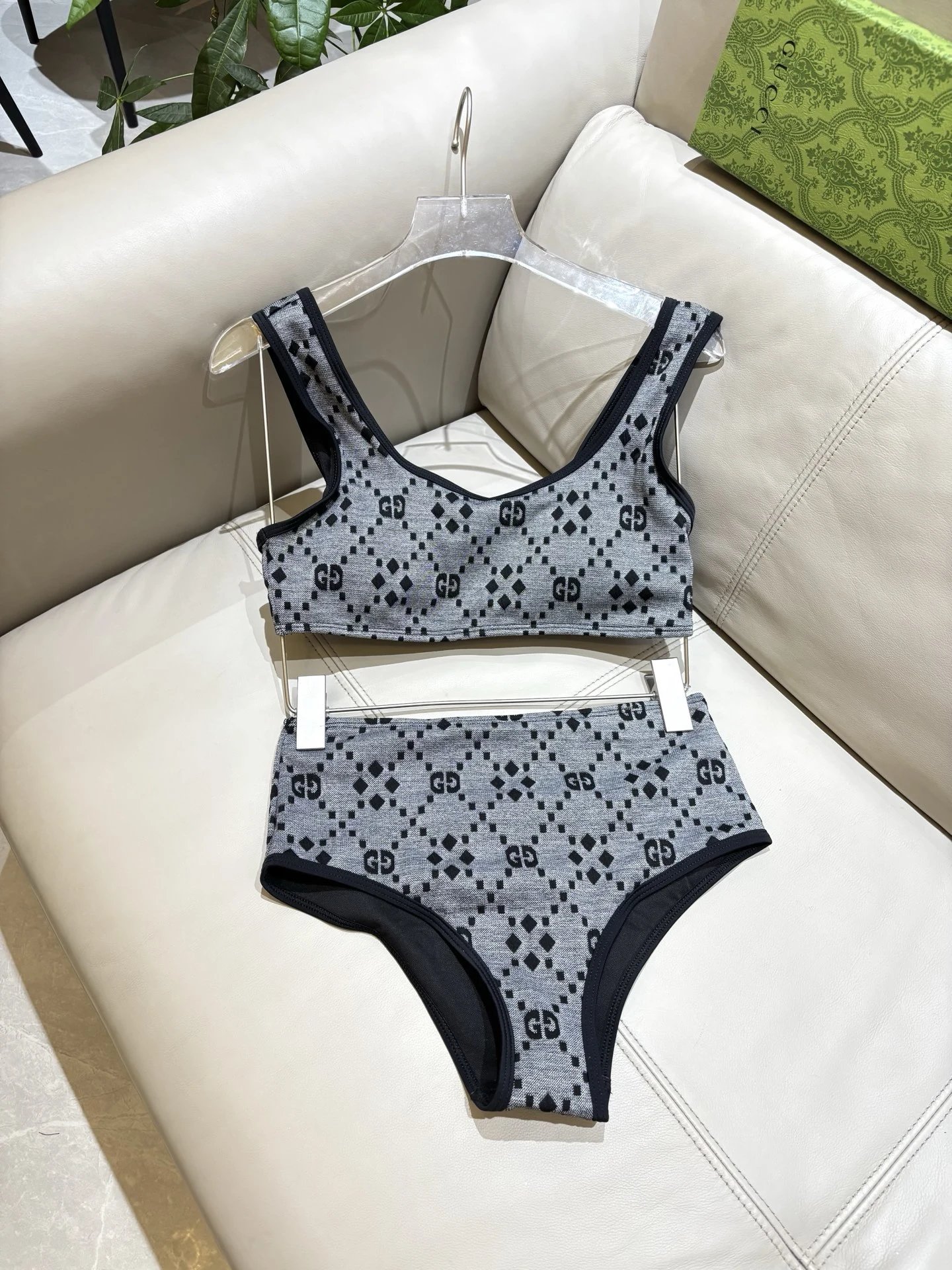 Gucci Swimwear Two-Piece Bikini Set — gray