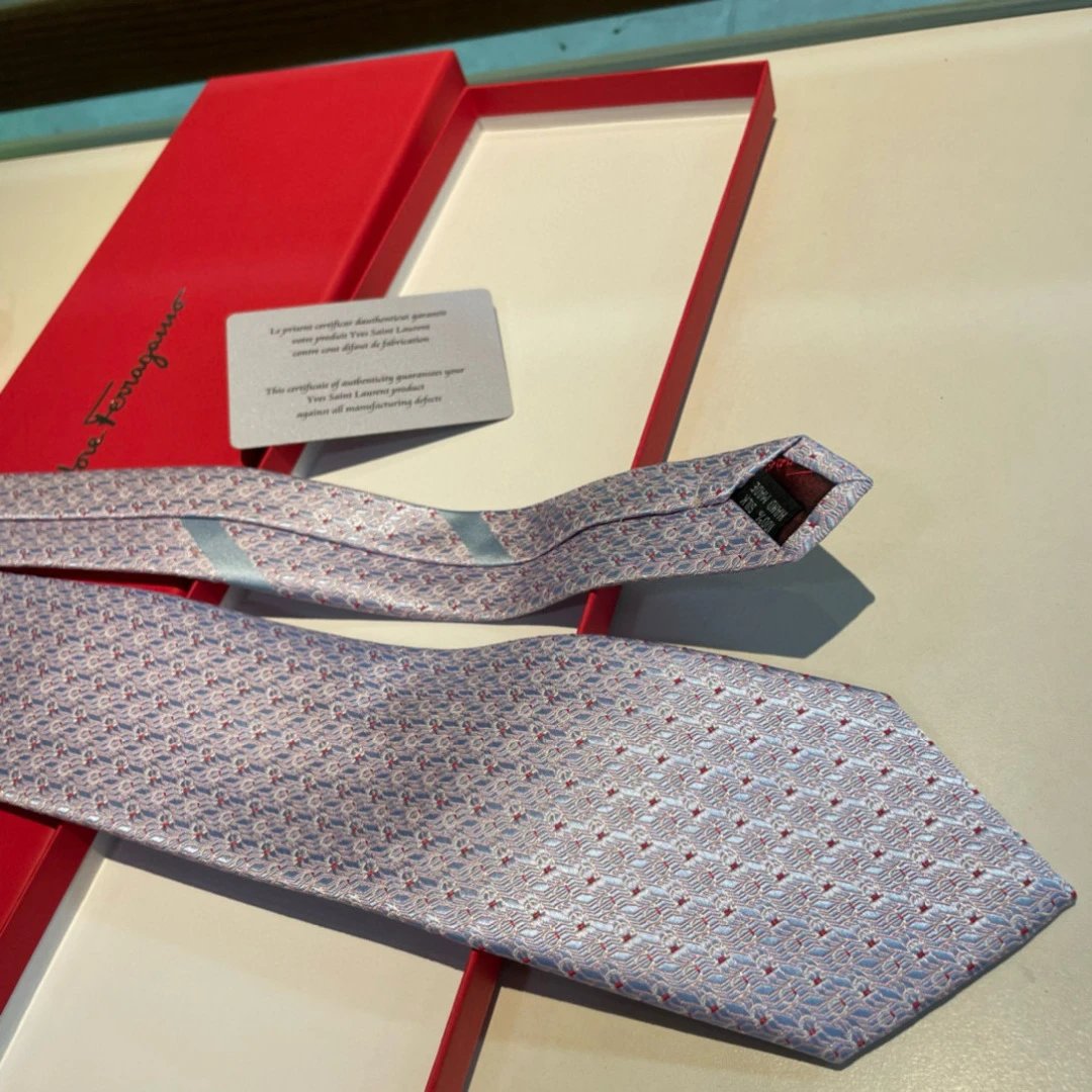 Salvatore Ferragamo Ties Horseshoe Motif Necktie — 05