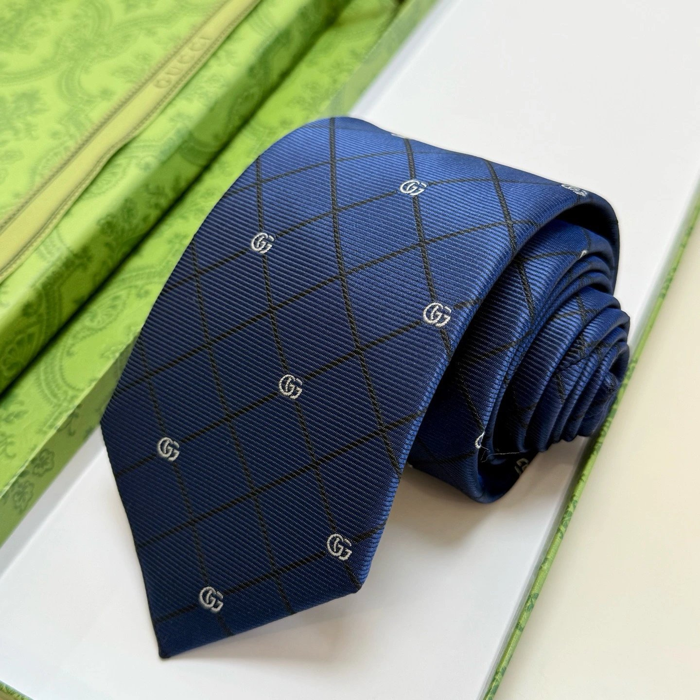 Gucci Ties GG Logo Check Pattern Tie — 04