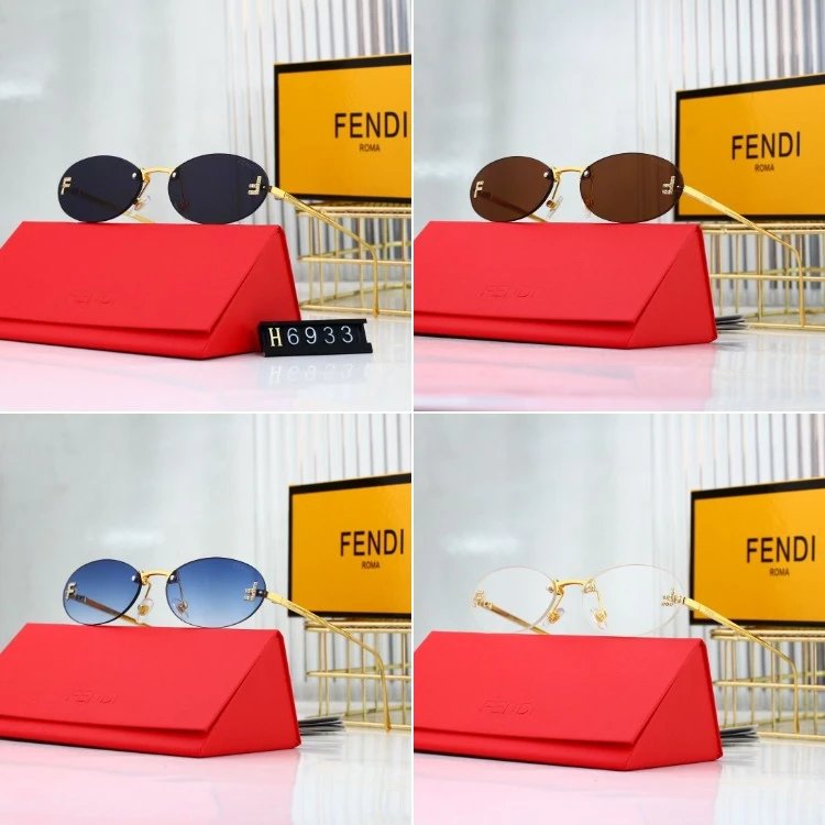 Fendi Rimless Oval Sunglasses