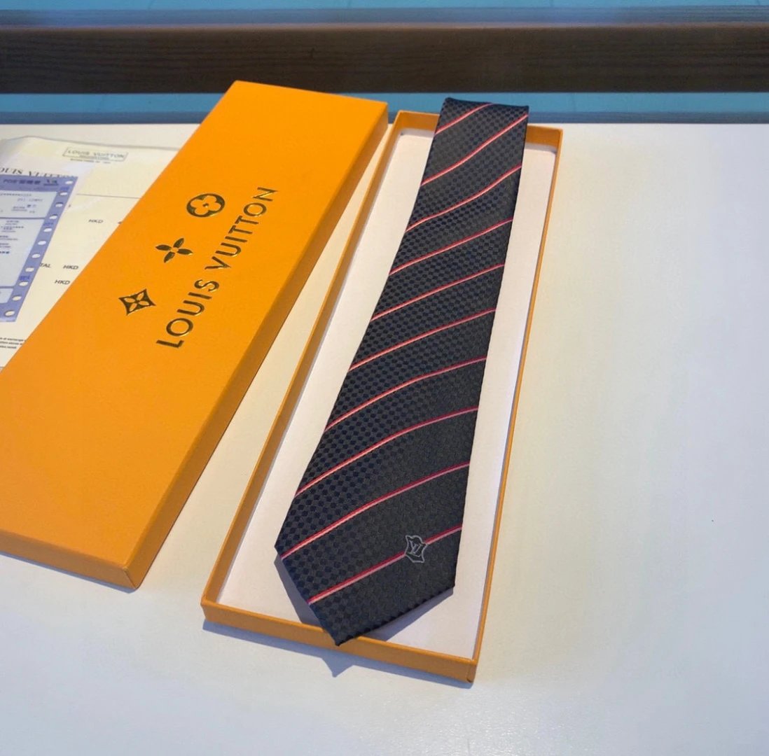 Louis Vuitton Ties Striped checker-pattern tie image 2