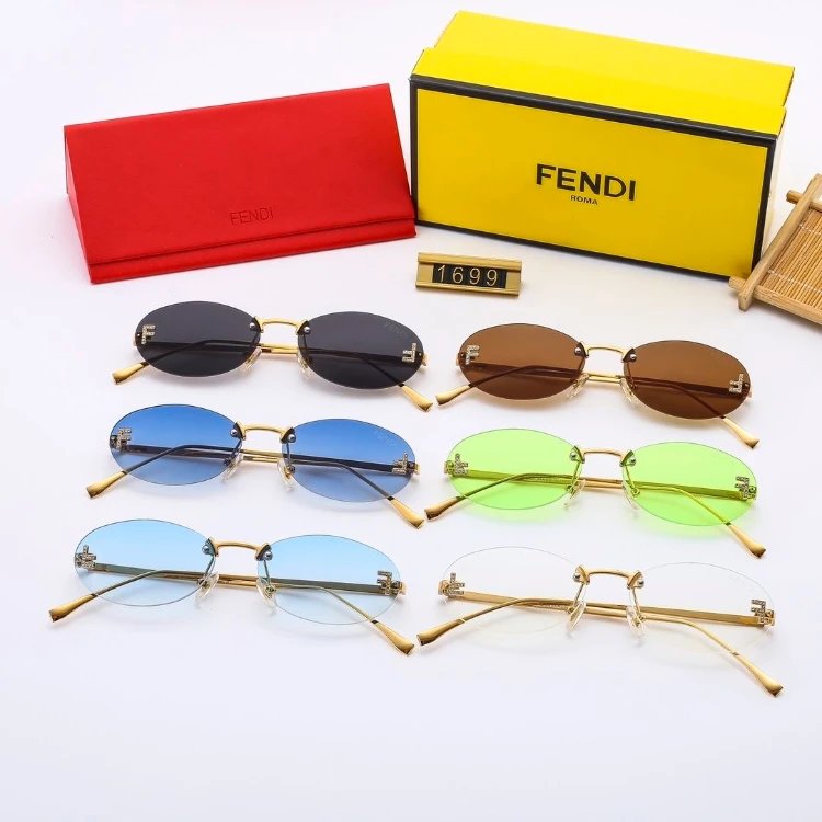 Fendi Rimless Oval Sunglasses