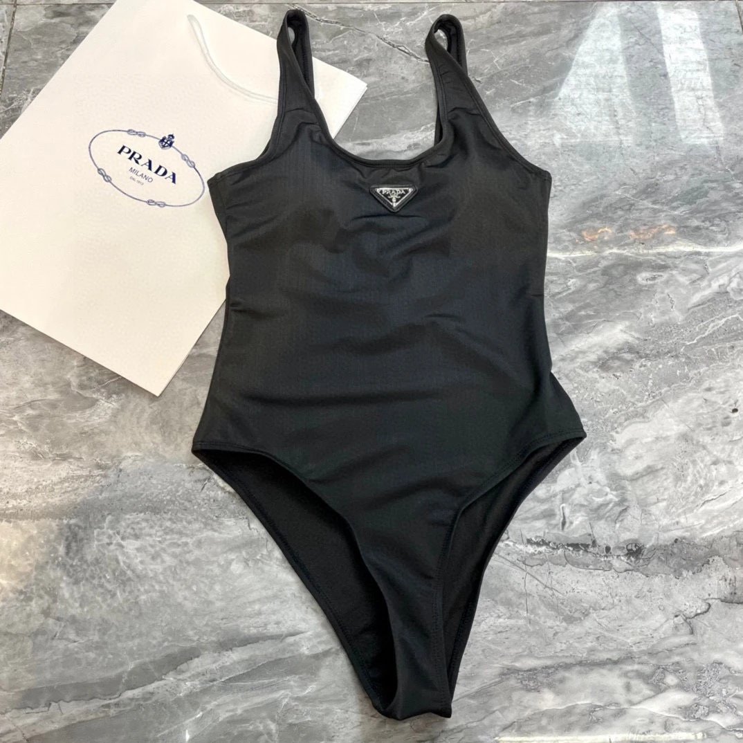 Prada Swimwear One-piece swimsuit with triangle logo — 03