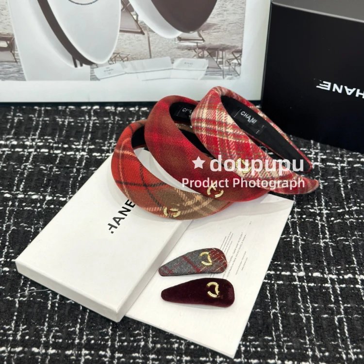 Chanel Uncategorized Plaid Padded Headband image 6