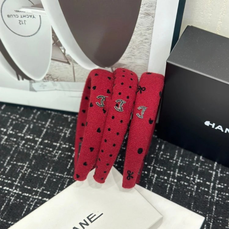 Chanel Uncategorized Padded Polka-Dot and Heart Print Headband image 5
