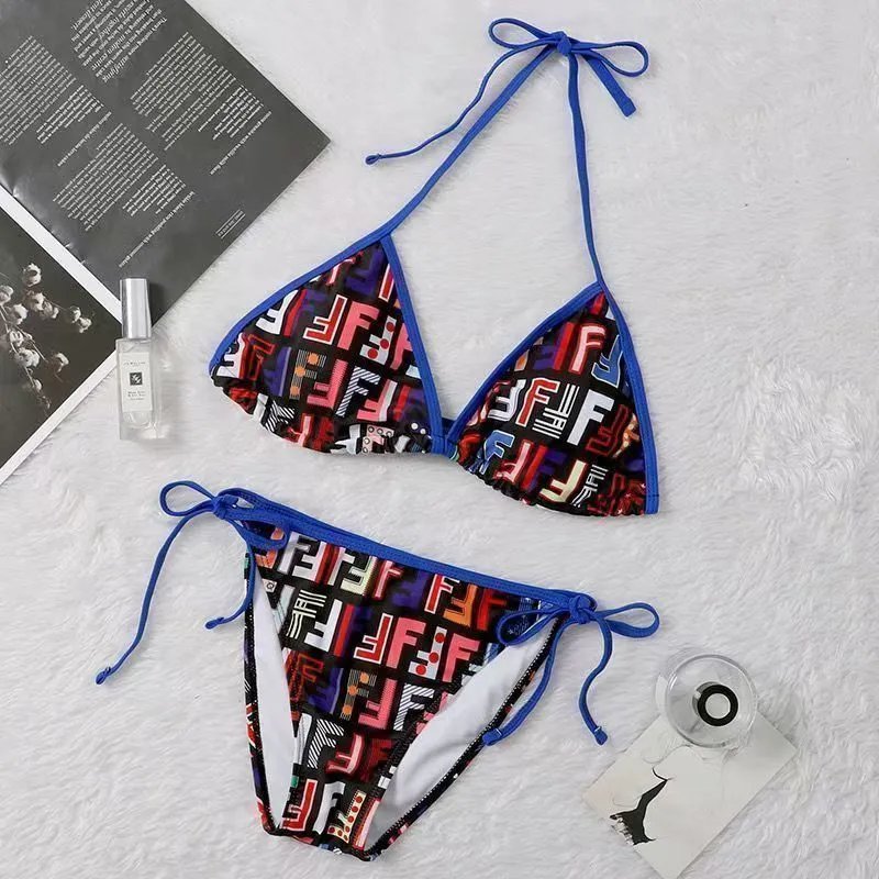Fendi Swimwear FF logo-print triangle bikini — 15