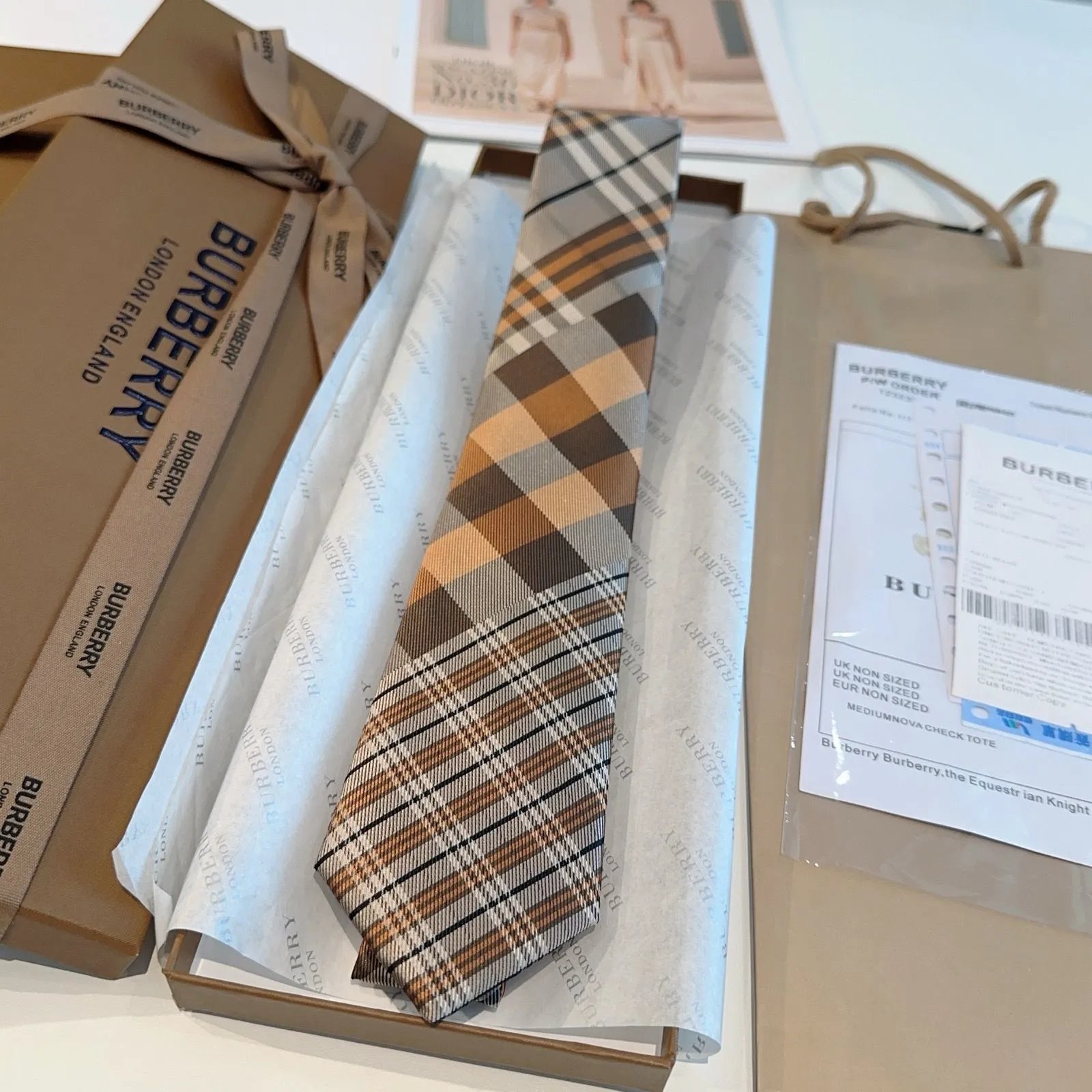 Burberry Ties 6592 Plaid Jacquard Necktie image 6