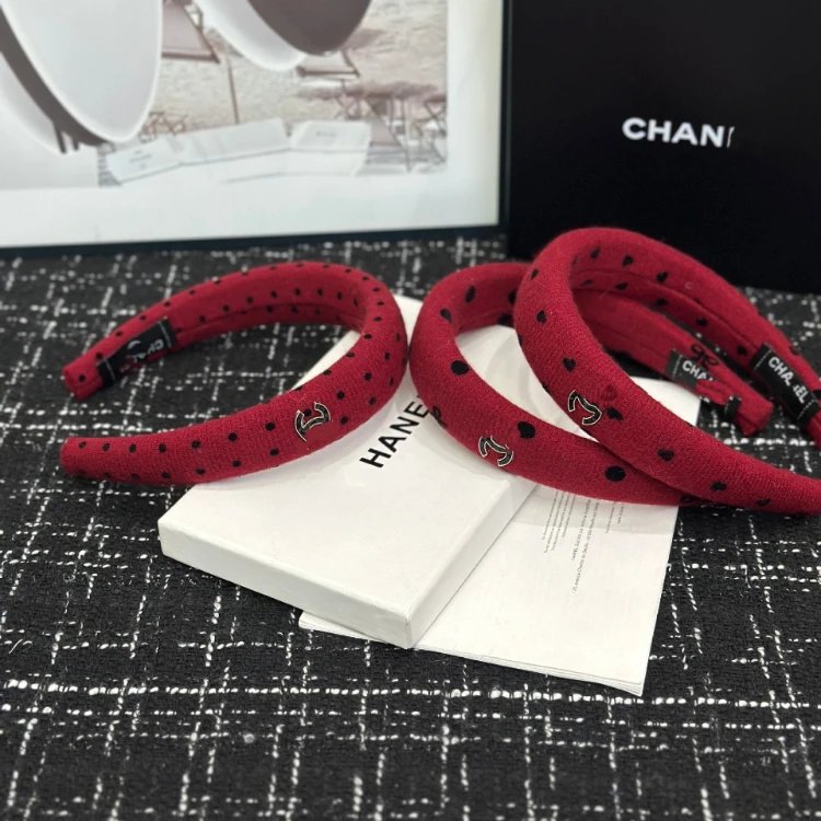 Chanel Uncategorized Padded Polka-Dot and Heart Print Headband image 3