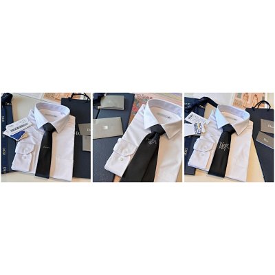 Dior Signature Embroidered Tie with White Dress Shirt Set