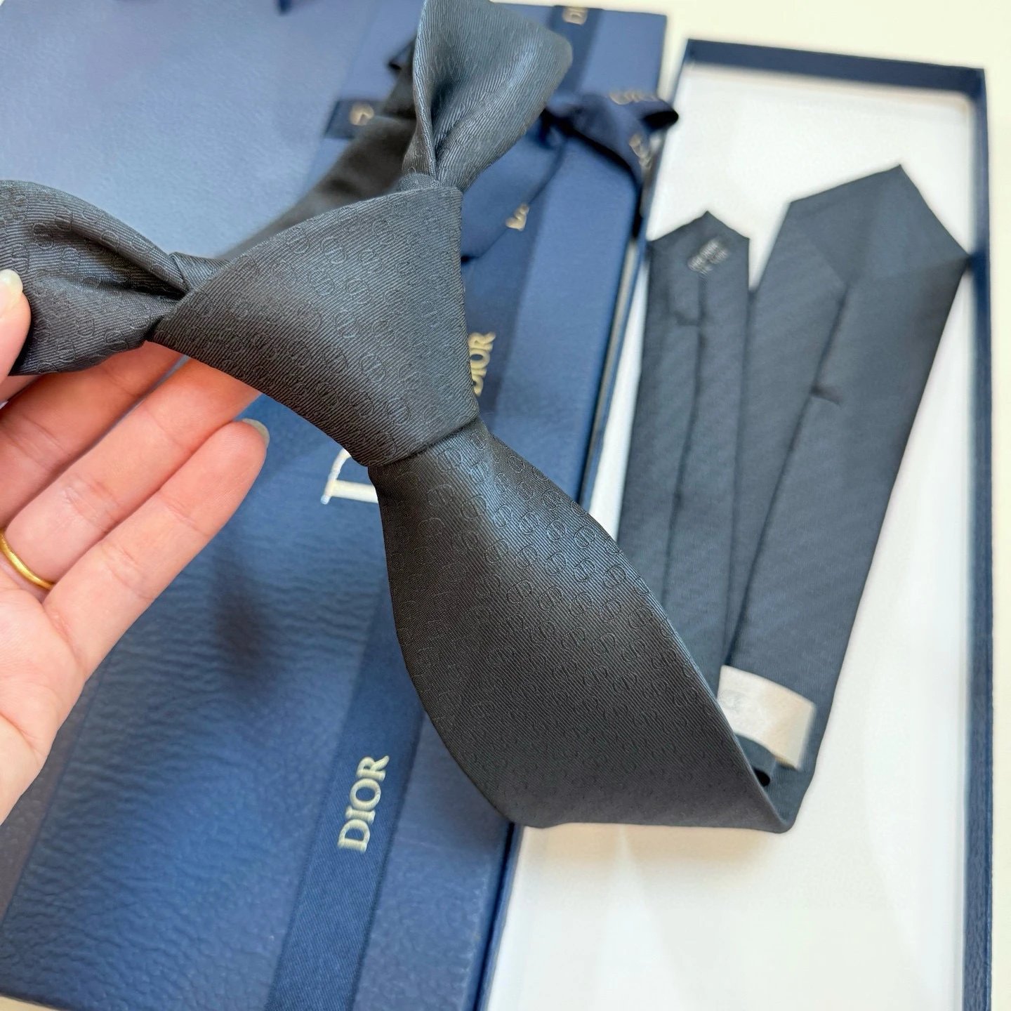 Dior Ties 6552 Jacquard Logo Necktie image 6