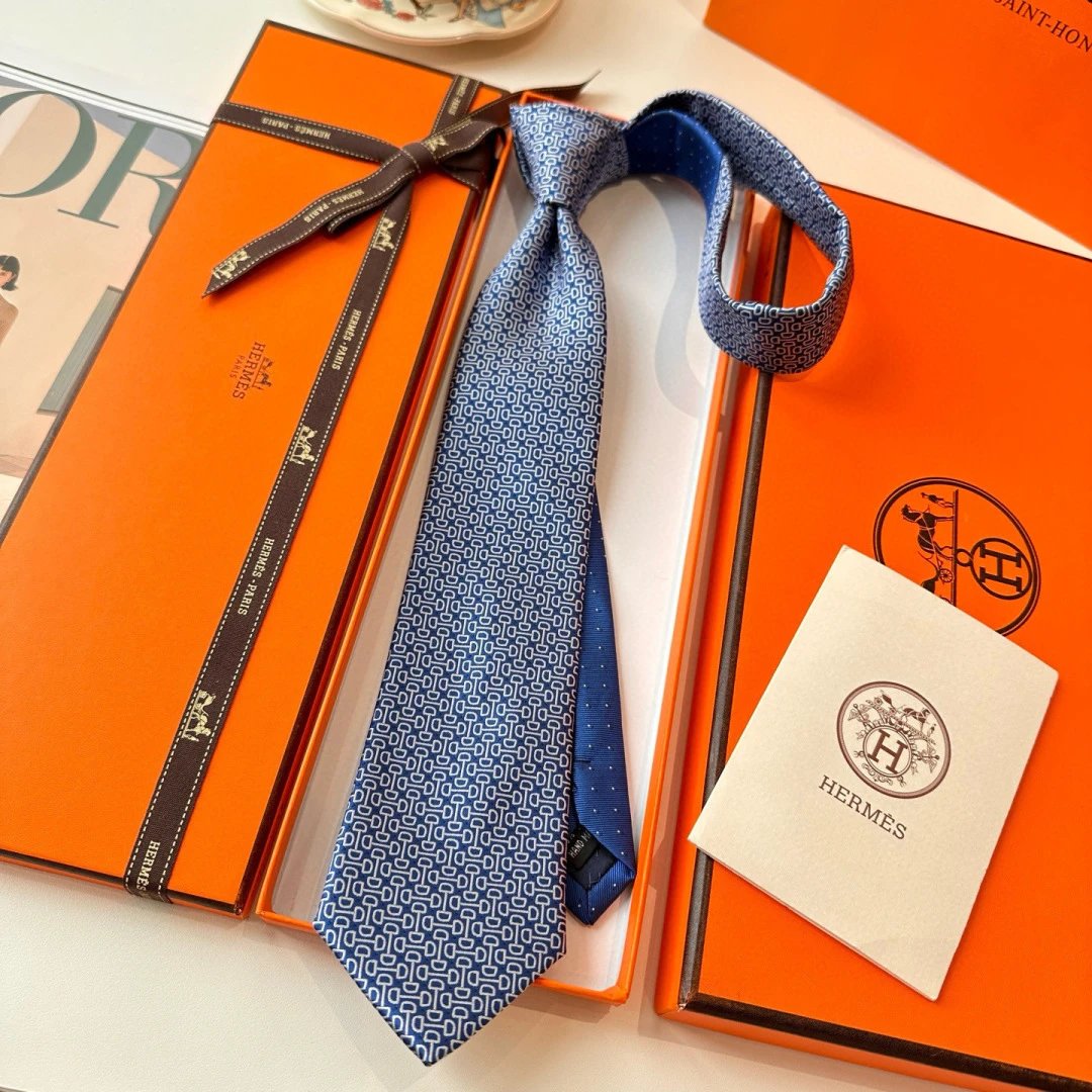 Hermès Ties Geometric Link Pattern image 6