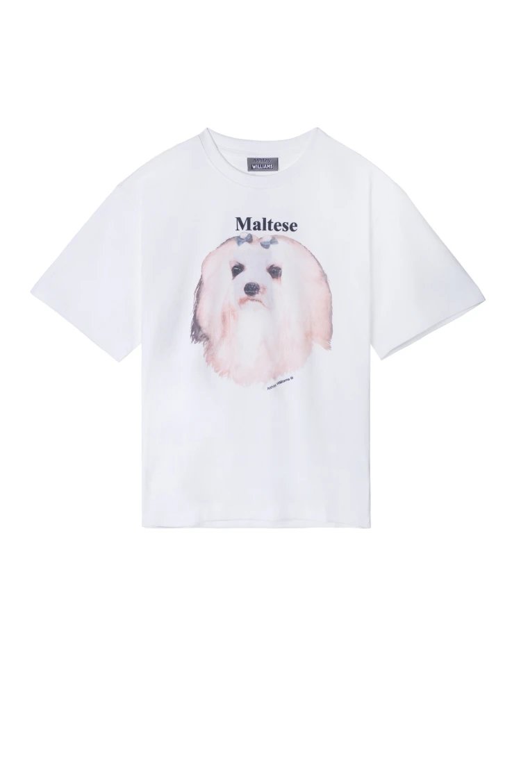Ash Williams T-Shirts Printed Short-Sleeve Crew-Neck T-Shirt — SKU-04-Puppy White
