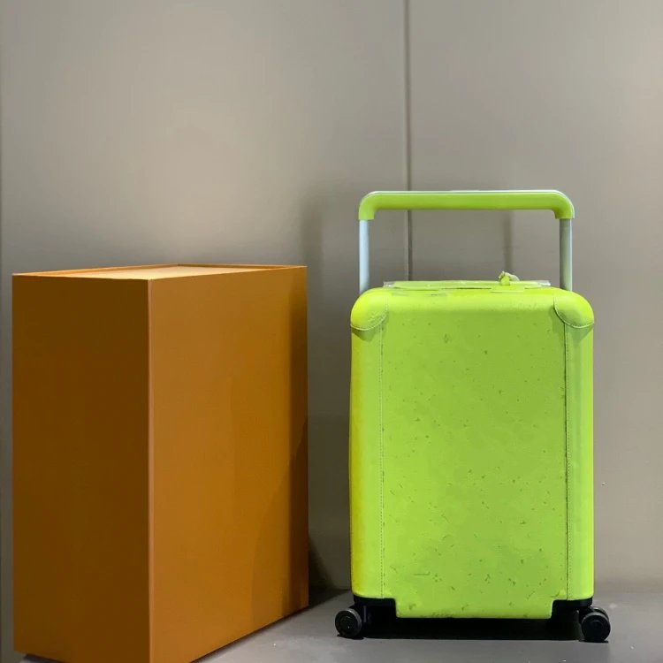 Unbranded Travel Bags Four-wheel hard-shell trolley suitcase with telescopic handle — Grass green