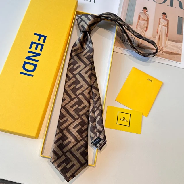 Fendi Ties FF Logo Jacquard Tie product detail image 5