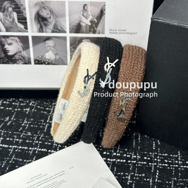 Saint Laurent Uncategorized Bouclé Monogram Headband product detail image 1