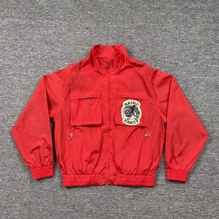 Saint Vanity Jackets Patch Cargo Jacket — Red coat