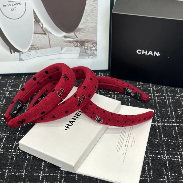 Chanel Uncategorized Padded Polka-Dot and Heart Print Headband image 4