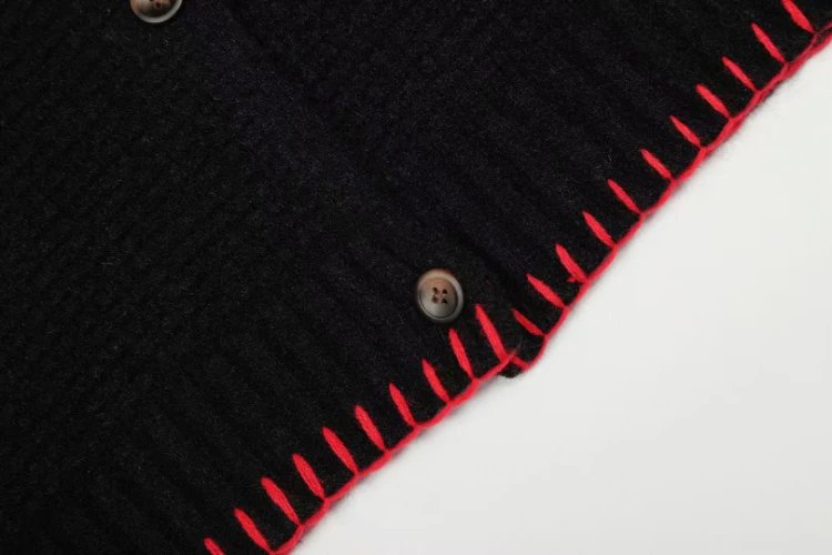 Unbranded Knitwear Scarf-detail embroidered button-front cardigan image 5