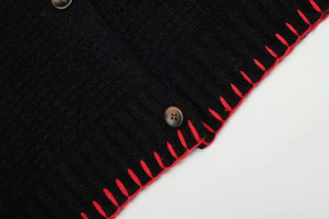 Unbranded Knitwear Scarf-detail embroidered button-front cardigan product detail image 5