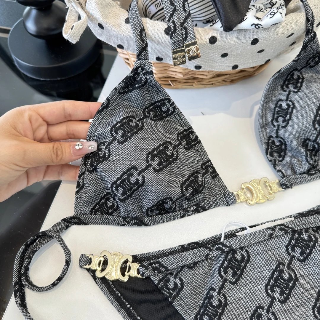 Celine Swimwear Triomphe triangle bikini set image 4