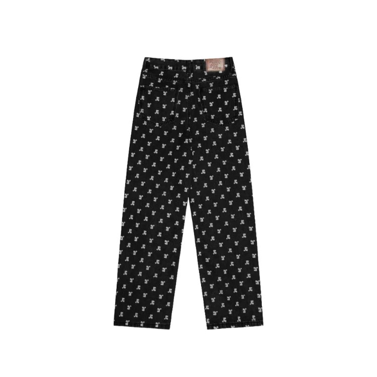 Rest & Recreation Jeans Style 805 straight-leg all-over logo print — Black