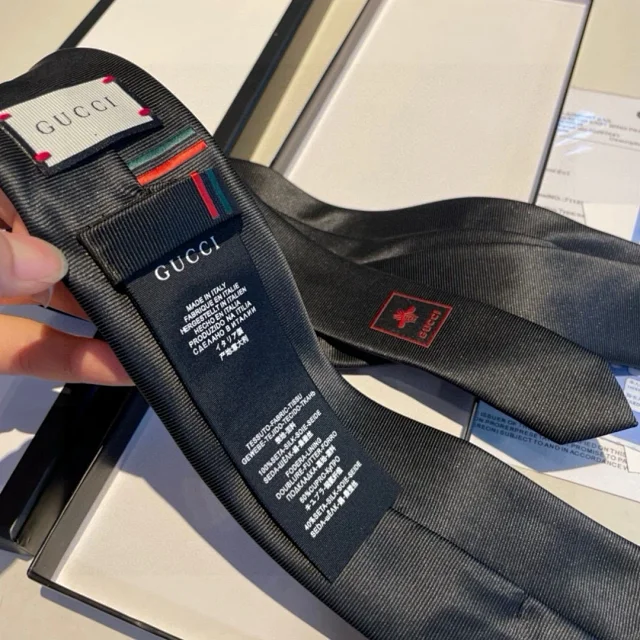 Gucci Ties Woven Silk Tie with Web Stripe and Interlocking G product detail image 6