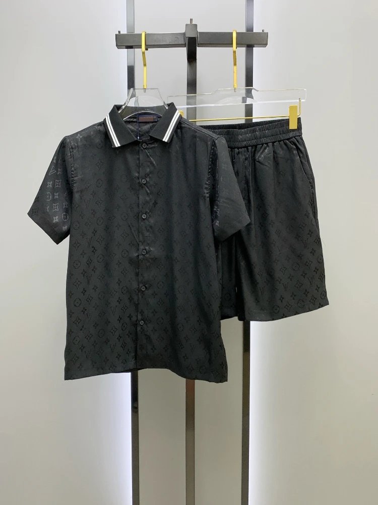 Louis Vuitton Matching Sets Monogram short-sleeve shirt and shorts set — SKU-01-011 Black