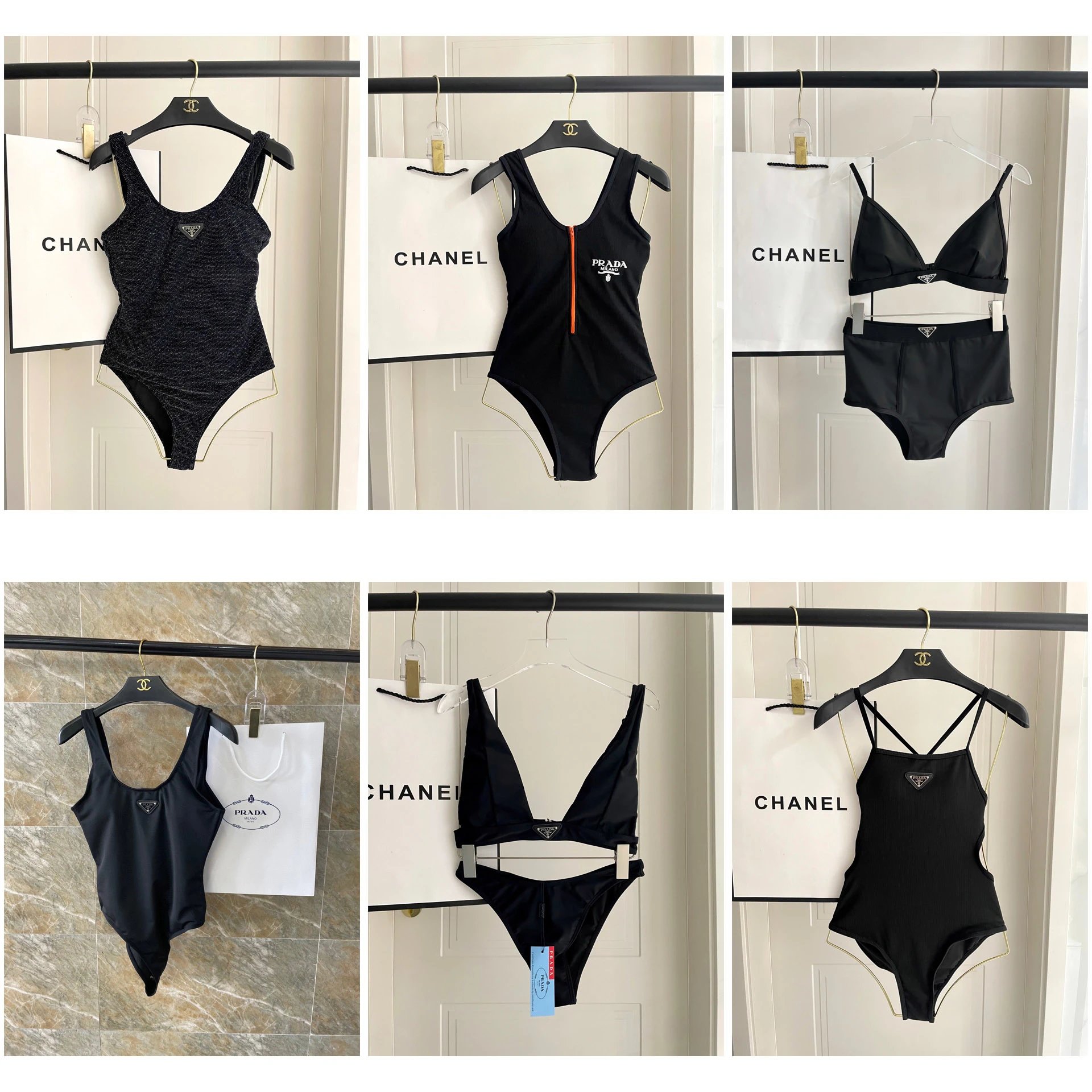 Prada Swimwear One-piece swimsuit with triangle logo image 1