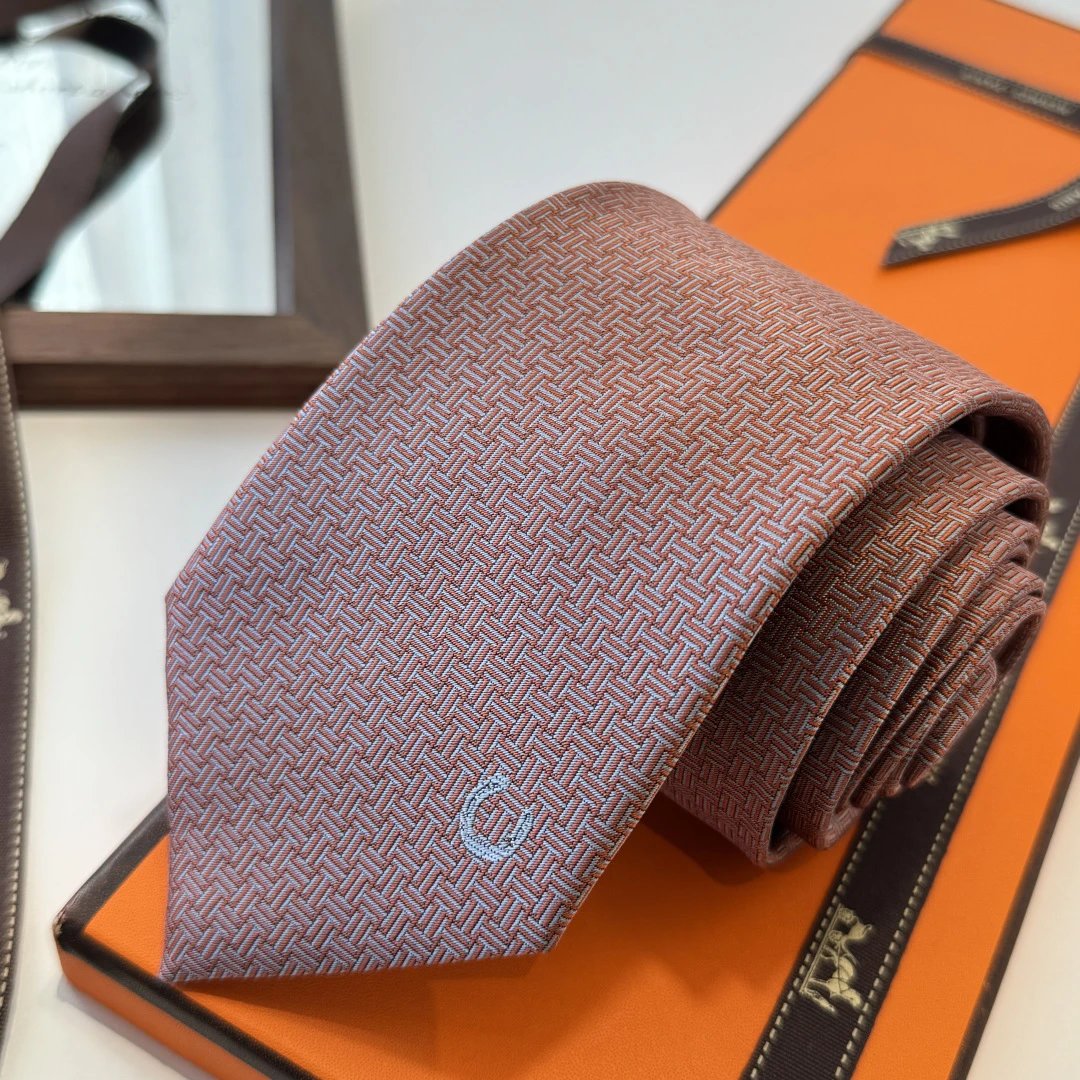 Hermès Ties Horseshoe Motif Jacquard Tie — 08