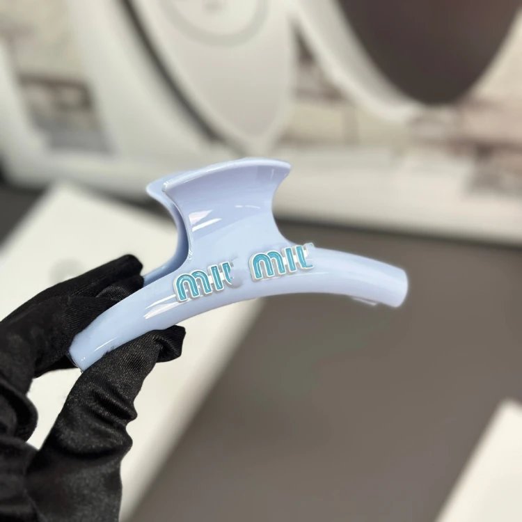 Miu Uncategorized Logo Hair Clips and Claw — SKU-05-Blue Hair Clip “12.5cm”