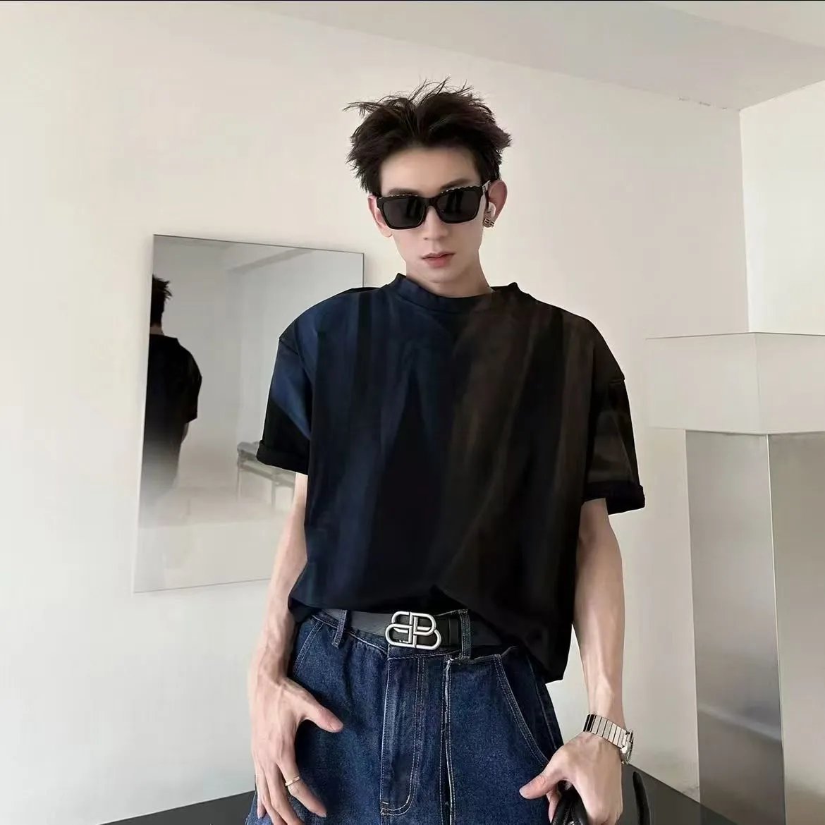 Balenciaga Belts BB-logo buckle leather belt image 10