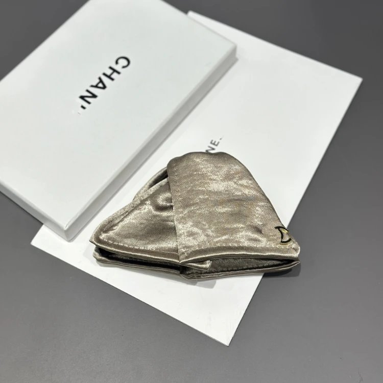Chanel Uncategorized Satin CC Logo Headband — SKU-05-Champagne Grab Clip