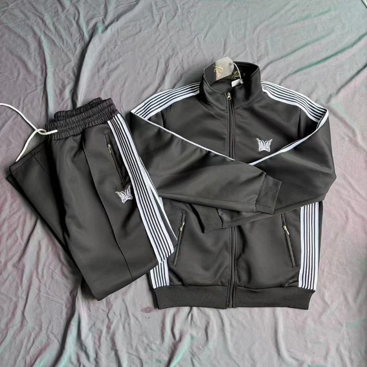 Needles Tracksuits N 248 striped embroidered zip-up tracksuit image 4
