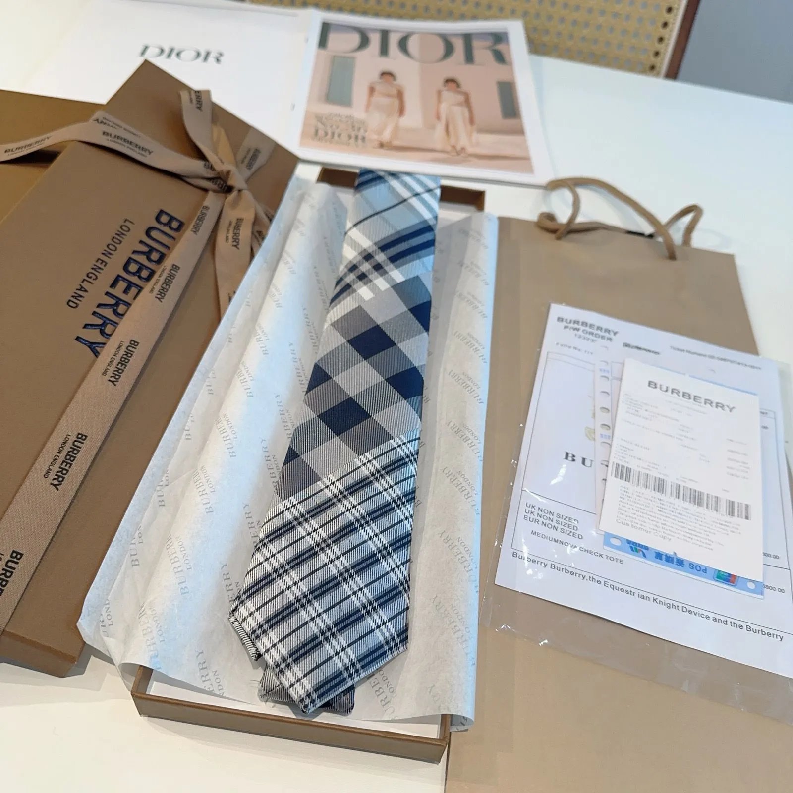 Burberry Ties 6592 Plaid Jacquard Necktie — 04