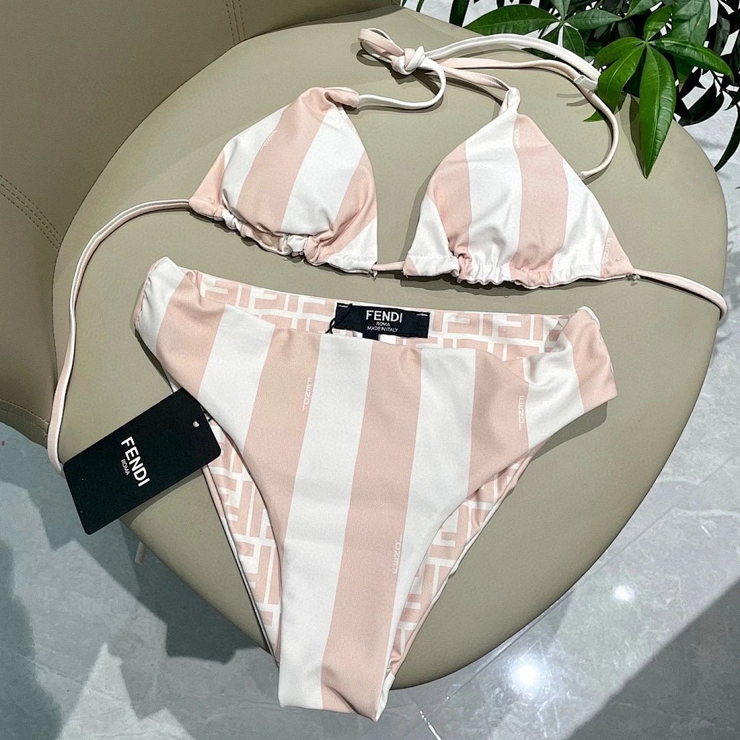 Fendi Swimwear FF logo-print triangle bikini — 4